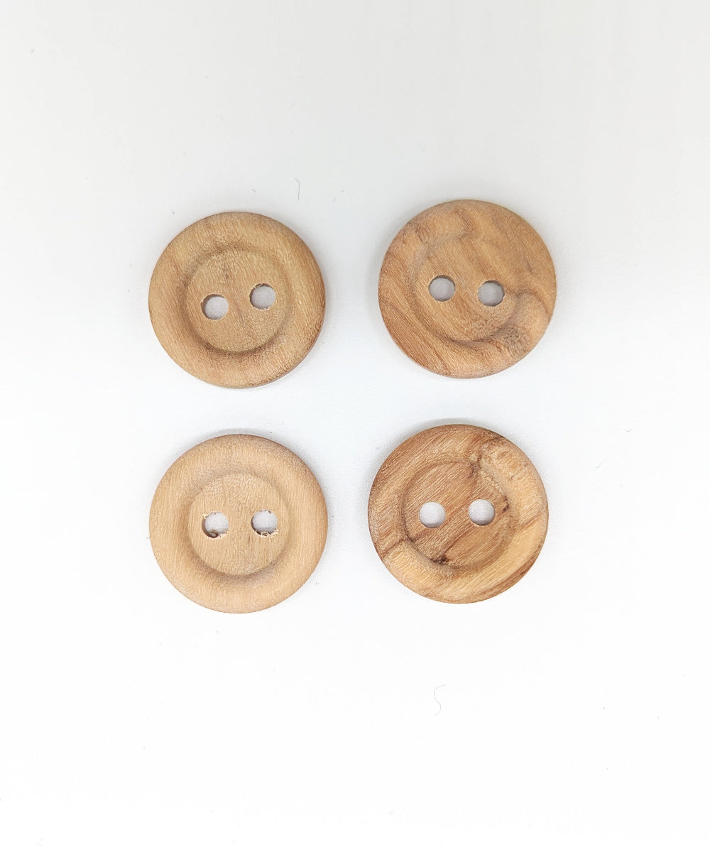 Holzknopf matt mit 2 Löchern, ⌀15 mm, ⌀18 mm, ⌀23 mm