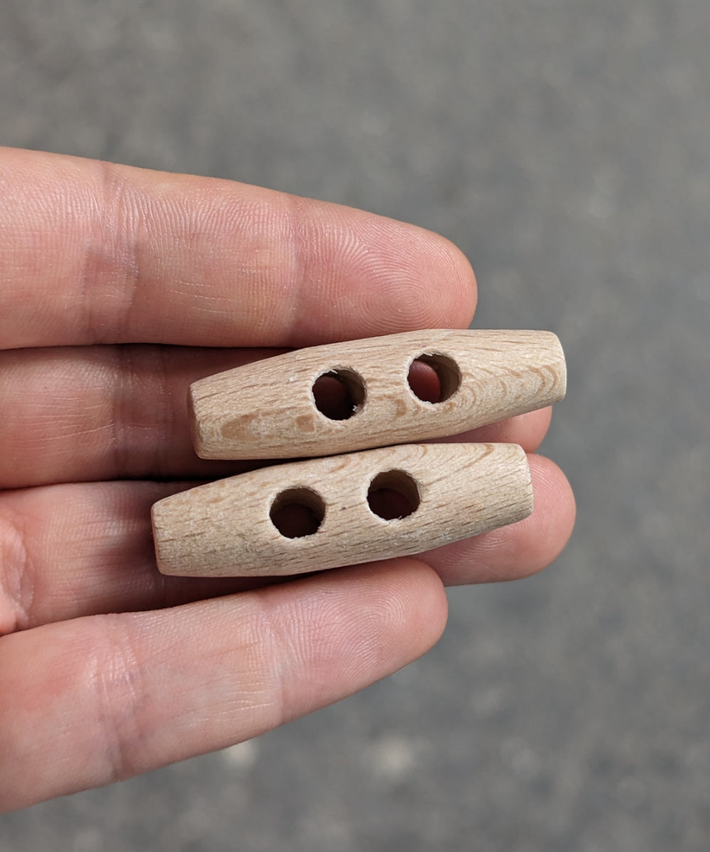 Klassischer Holzknopf Duffel Knopf, 30mm & 38 mm