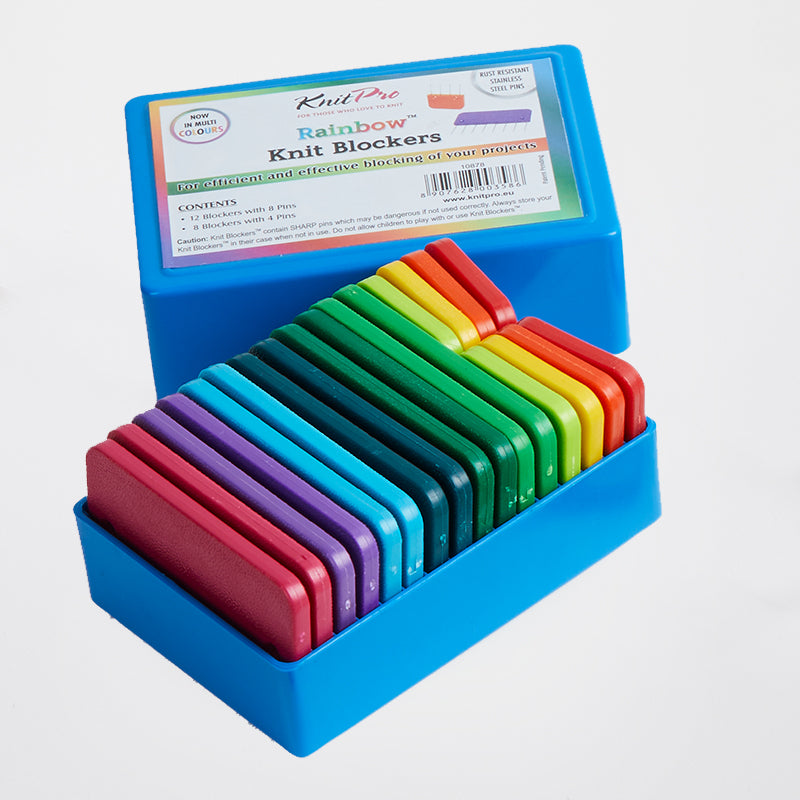 Kammnadelbox / Spannkämme Regenbogen 20 Stk. zum blocken von Strickstücken