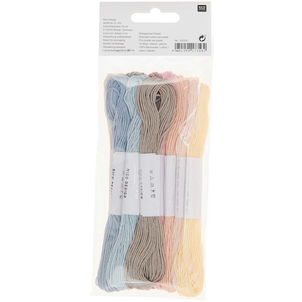 Stickgarnset Pastel 10-teilig
